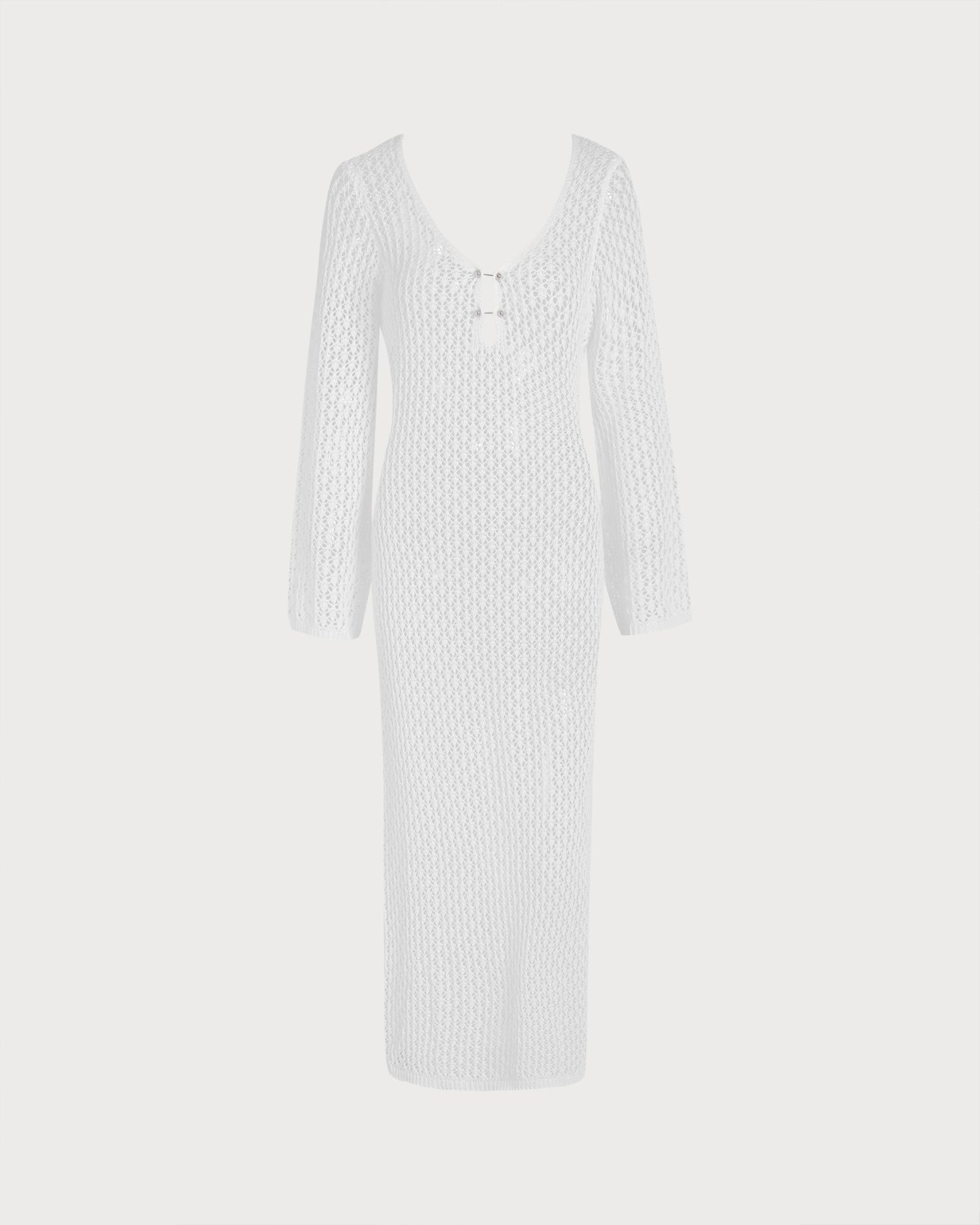 Women's Polyester Knit Cardigan White - RIHOAS