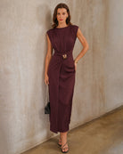 Women's  Polyester Knit  Maxi Dress Dresses - RIHOAS