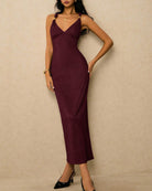 Women's Polyester Knit Maxi Dress Dresses - RIHOAS