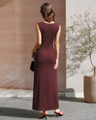 Women's  Polyester Knit  Maxi Dress Dresses - RIHOAS