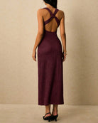 Women's Polyester Knit Maxi Dress Dresses - RIHOAS