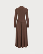 Women's Polyester Knit Maxi Dress - RIHOAS - 02
