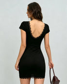 Women's Polyester Knit Mini Dress Dresses - RIHOAS