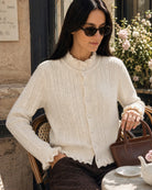 Women's Polyester Knit Sweater Apricot - RIHOAS