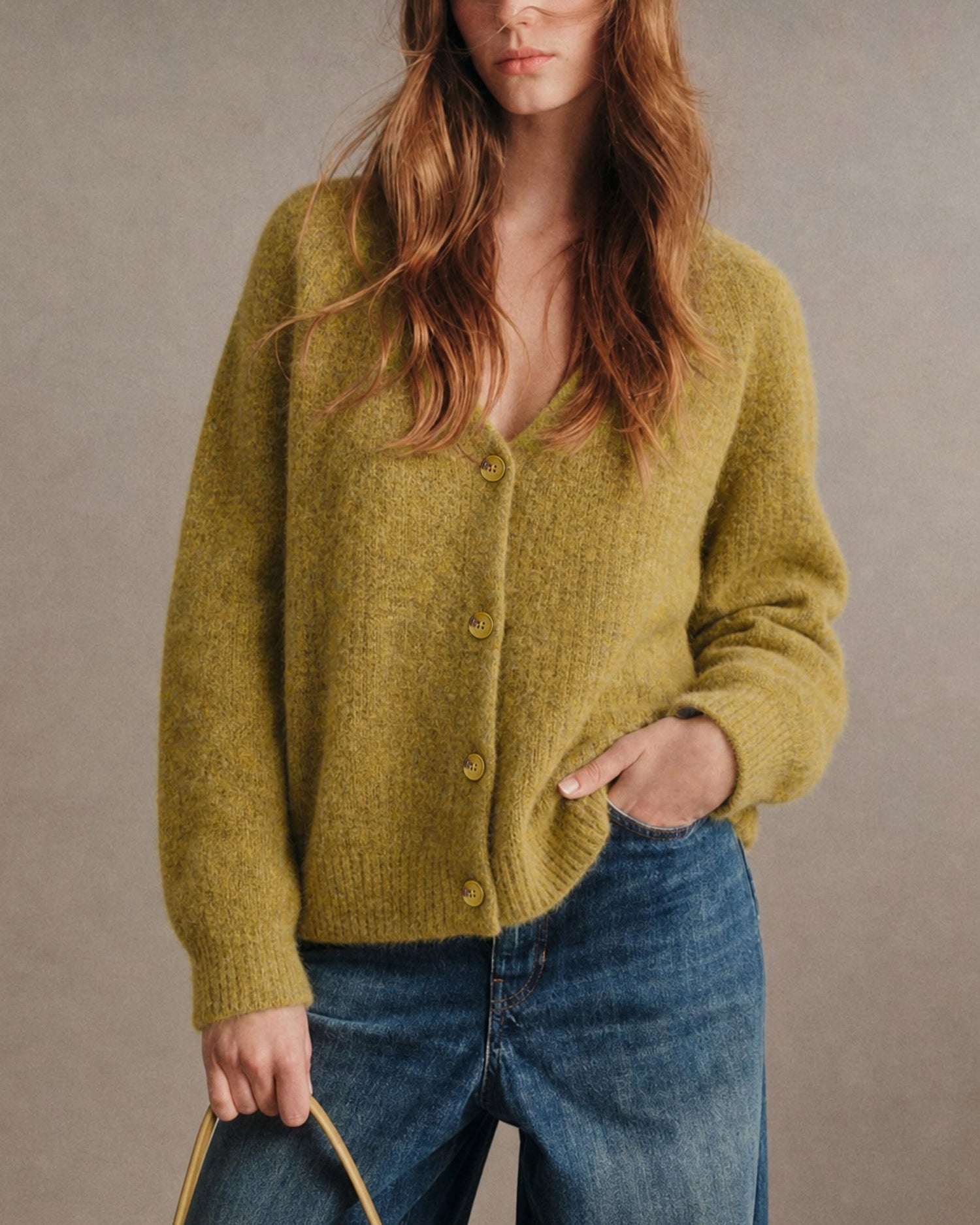 Women's Polyester Knit Sweater Green - RIHOAS