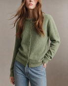 Women's Polyester Knit Sweater Green - RIHOAS