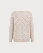 Apricot V Neck Textured Knit Sweater 03
