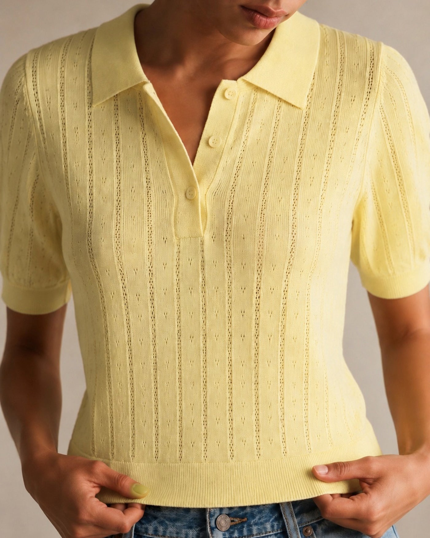 Women's Polyester Knit Sweater Tops - RIHOAS