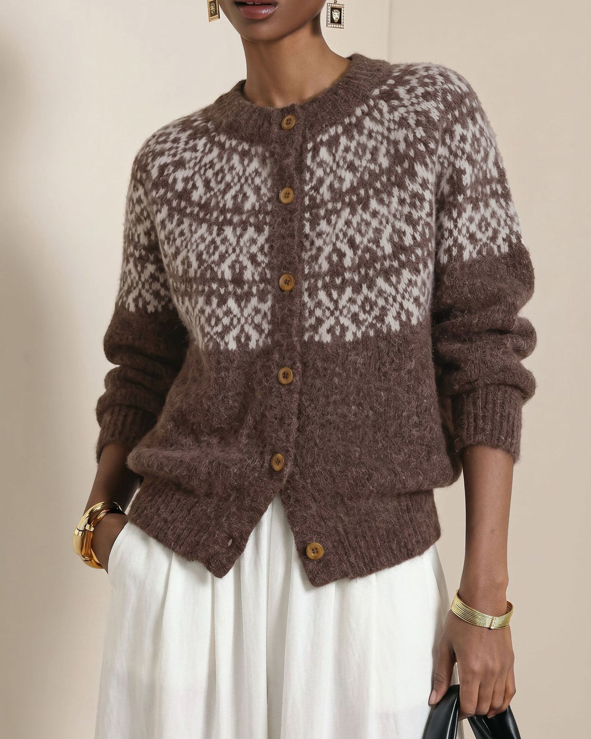 Women's Polyester Knit Sweater - RIHOAS - 01