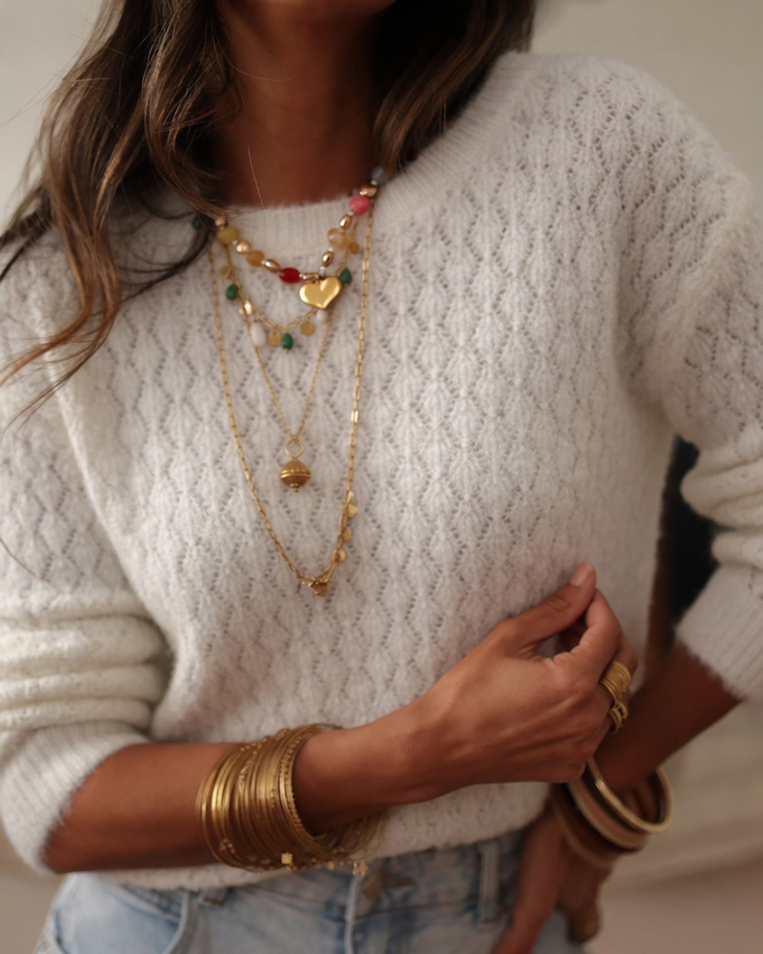 Women's Polyester Knit Sweater - RIHOAS - 02