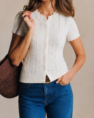 Women's Polyester Knit Sweater Tops - RIHOAS