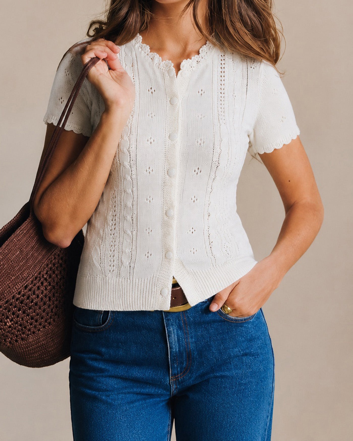 Women's Polyester Knit Sweater Tops - RIHOAS