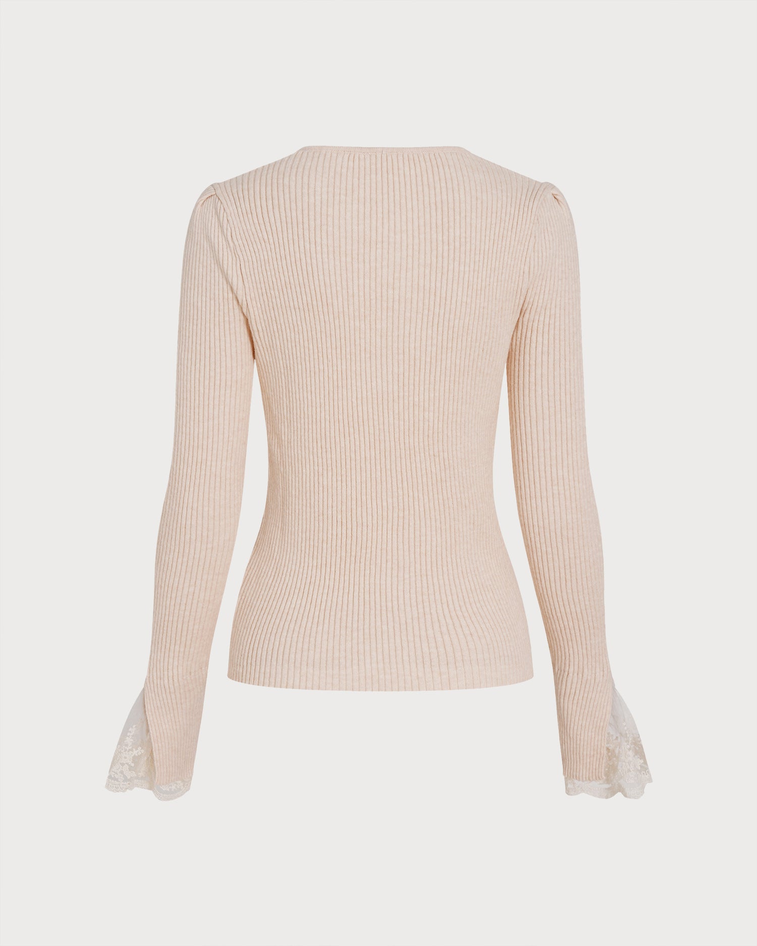 Apricot V Neck Button Knit Sweater 03