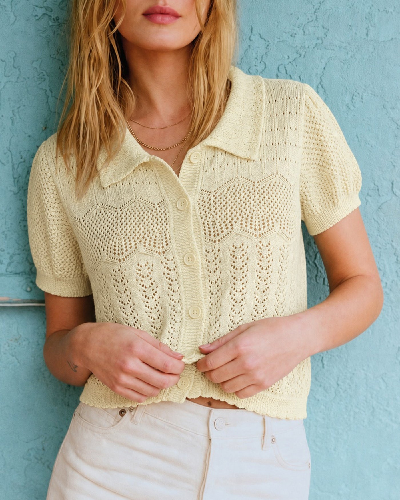 Women's Polyester Knit Sweater Tops - RIHOAS