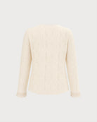 Apricot V Neck Floral Knit Cardigan 03