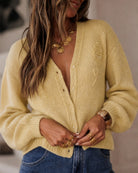 Women's Polyester Knit Sweater Yellow - RIHOAS