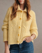 Women's Polyester Knit Sweater Yellow - RIHOAS
