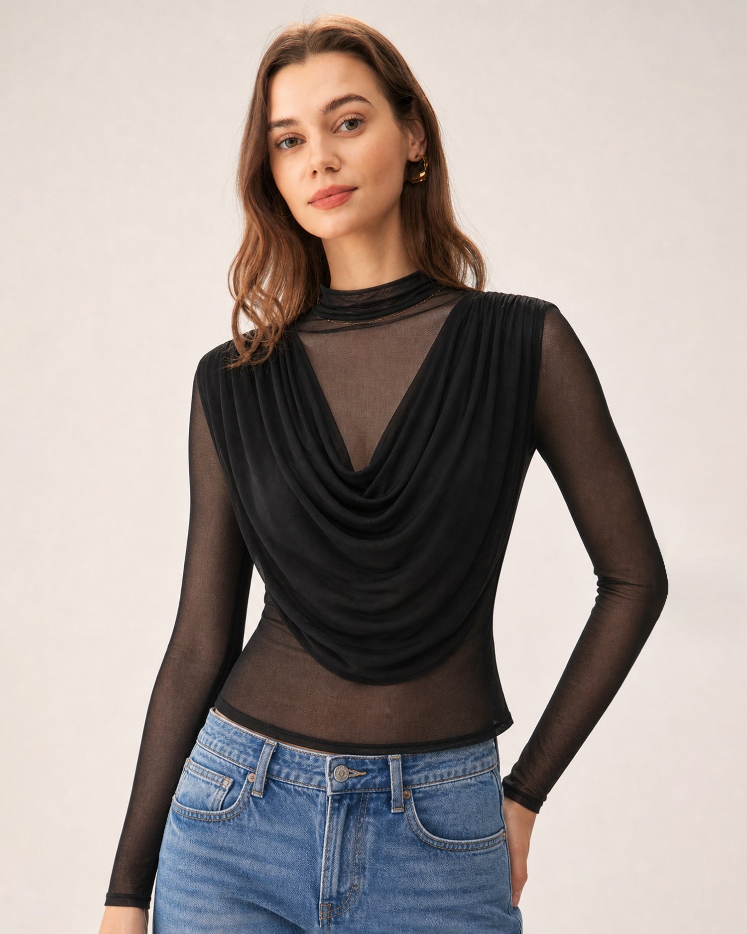 Black Turtle See Through Knit Tee 01