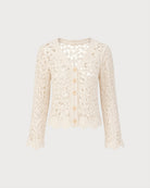 Apricot Cut Out Button Knit Cardigan 01
