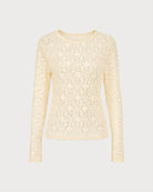 Apricot See Through Textured Knit Tee 02