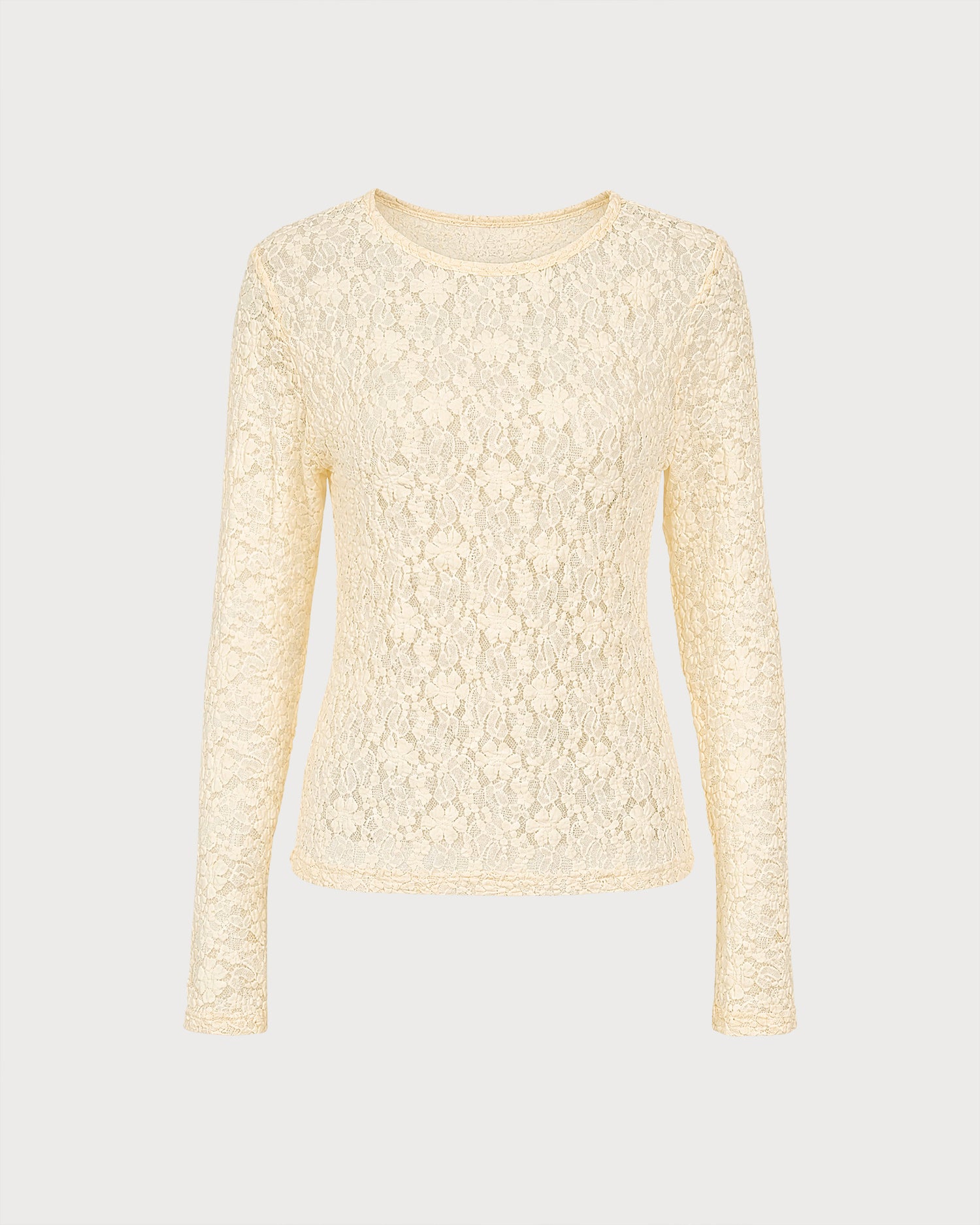 Apricot See Through Textured Knit Tee 02