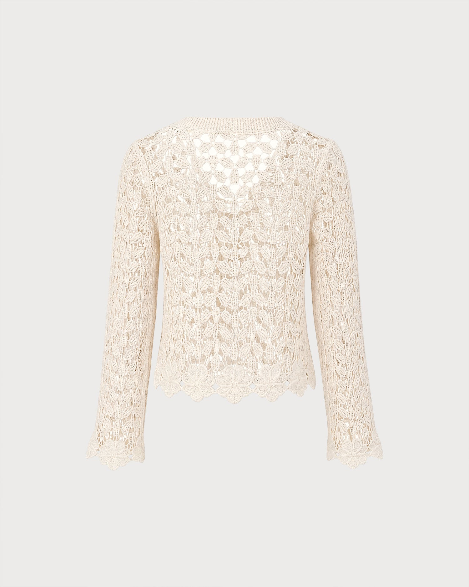 Apricot Cut Out Button Knit Cardigan 02
