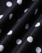 Black V Neck Polka Dot Knit Tee 03