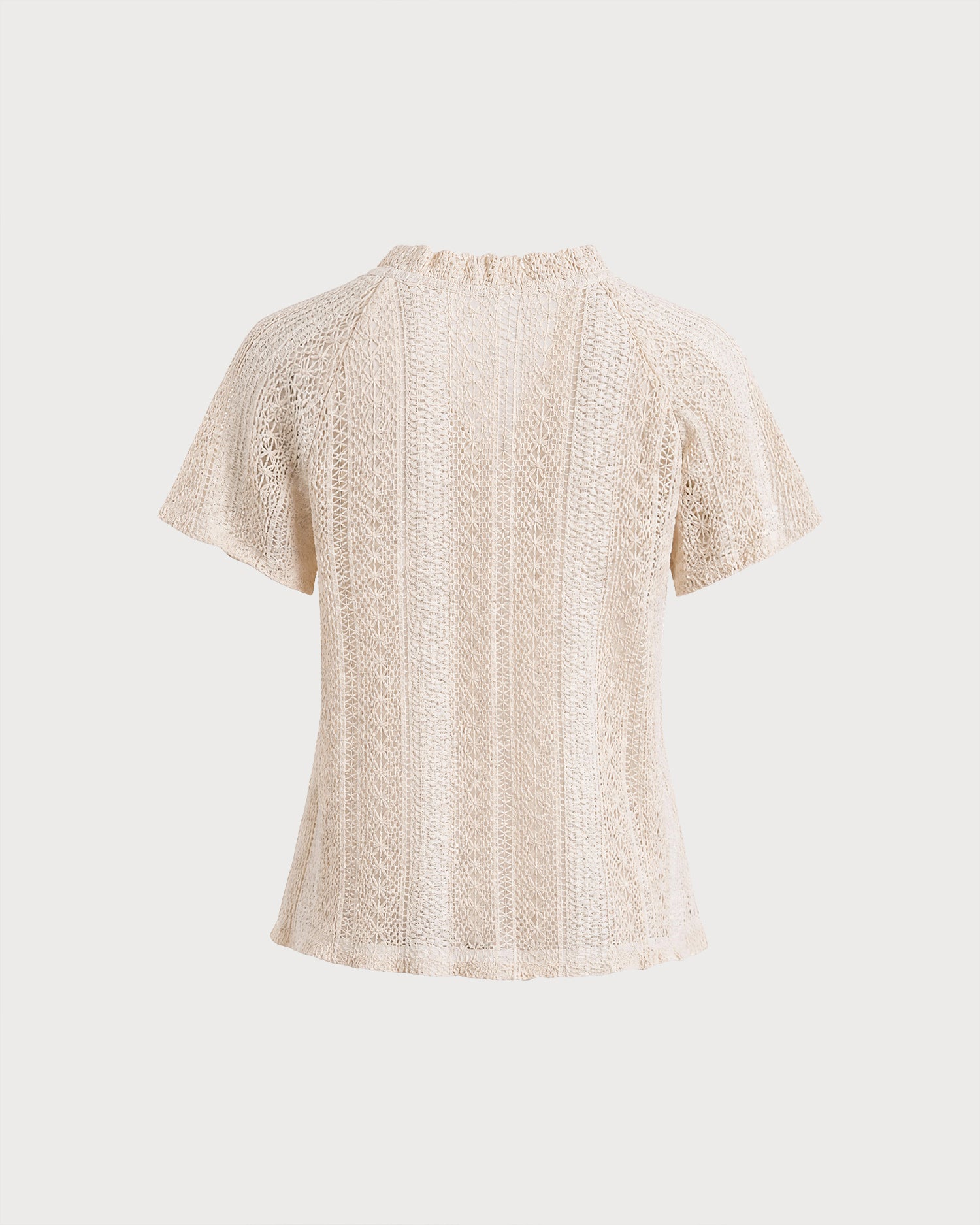 Apricot V Neck Cut Out Button Tee 03