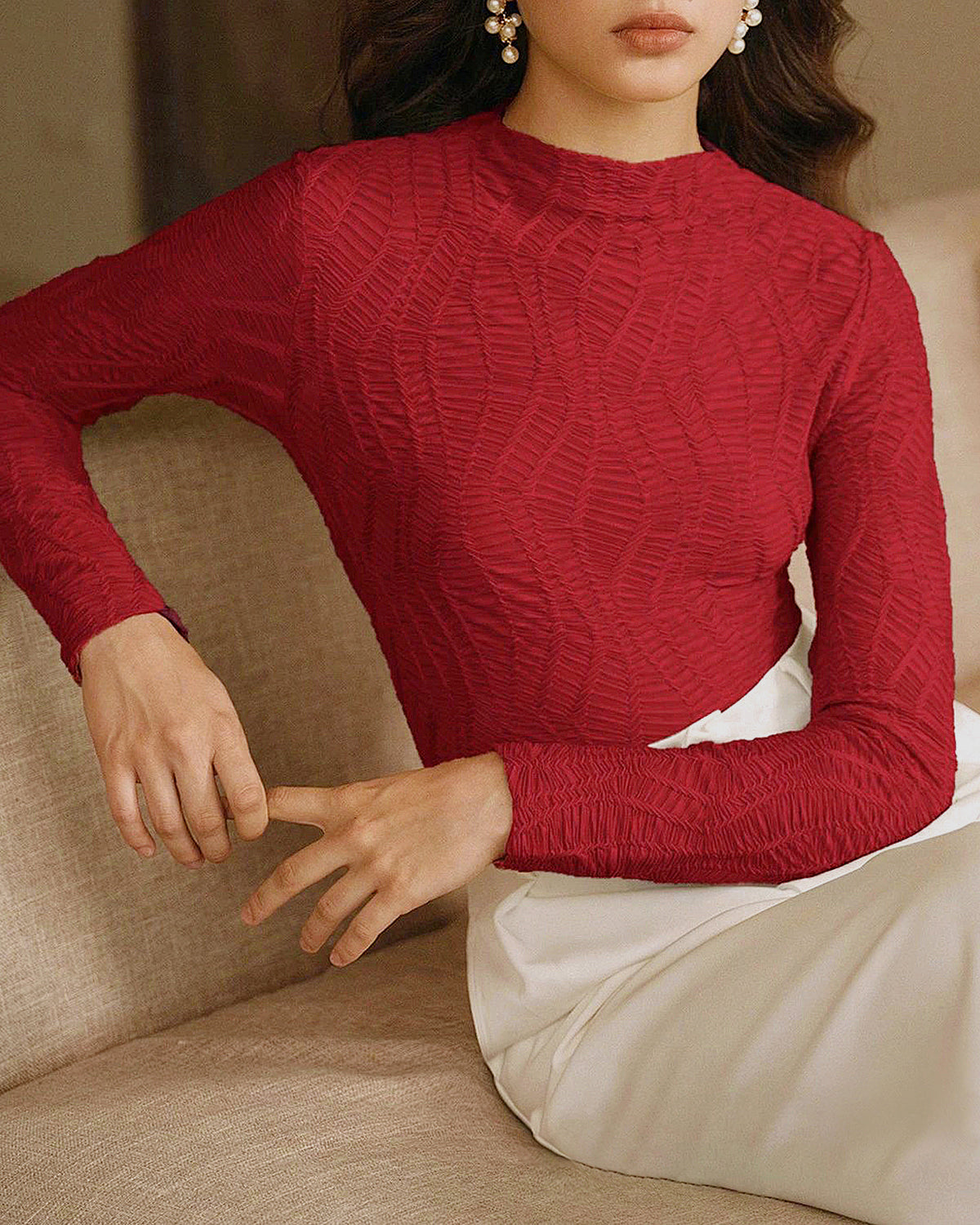 Women's Polyester Woven Top Tops - RIHOAS