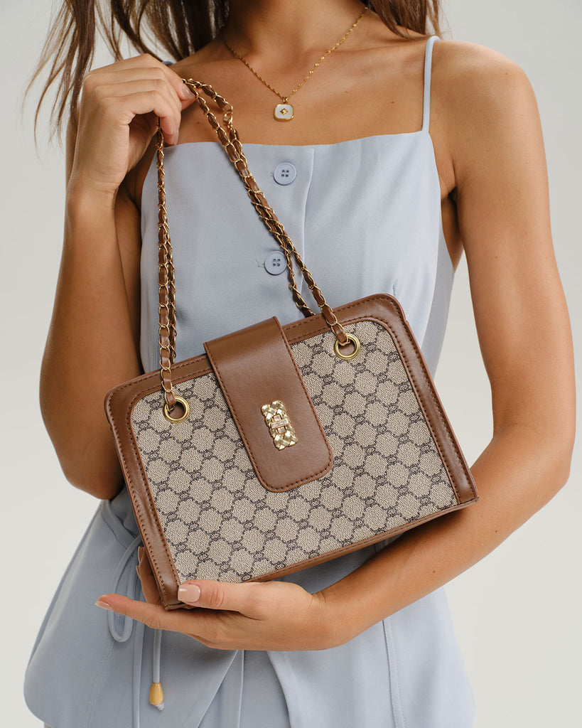 Women's Retro Shoulder Bags Khaki Bags - RIHOAS