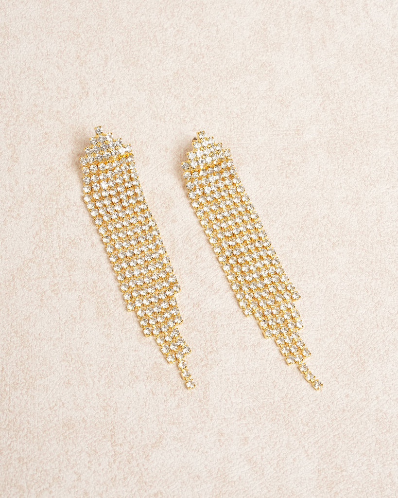 Women's Rhinestone Earrings Gold Earrings - RIHOAS