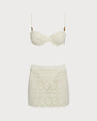 Women's Textured Fabric Underwire Three-Piece Bikini Set Bikinis - RIHOAS