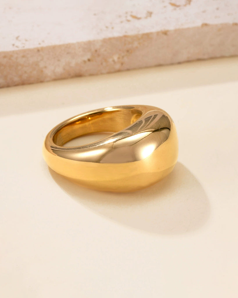 Women's Titanium Steel Ring Gold Rings - RIHOAS