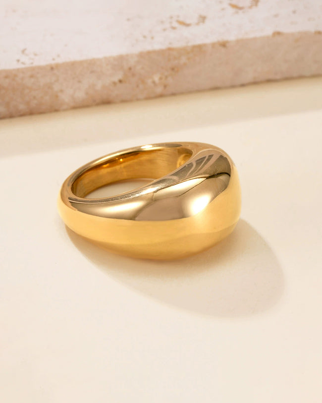 Women's Titanium Steel Ring Gold Rings - RIHOAS