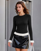 Women's Viscose Knit Sweater Black - RIHOAS
