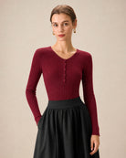Women's Viscose Knit Sweater Red - RIHOAS