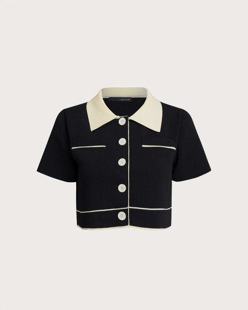 Women's Woolen Polyester Cardigan Black Tops - RIHOAS