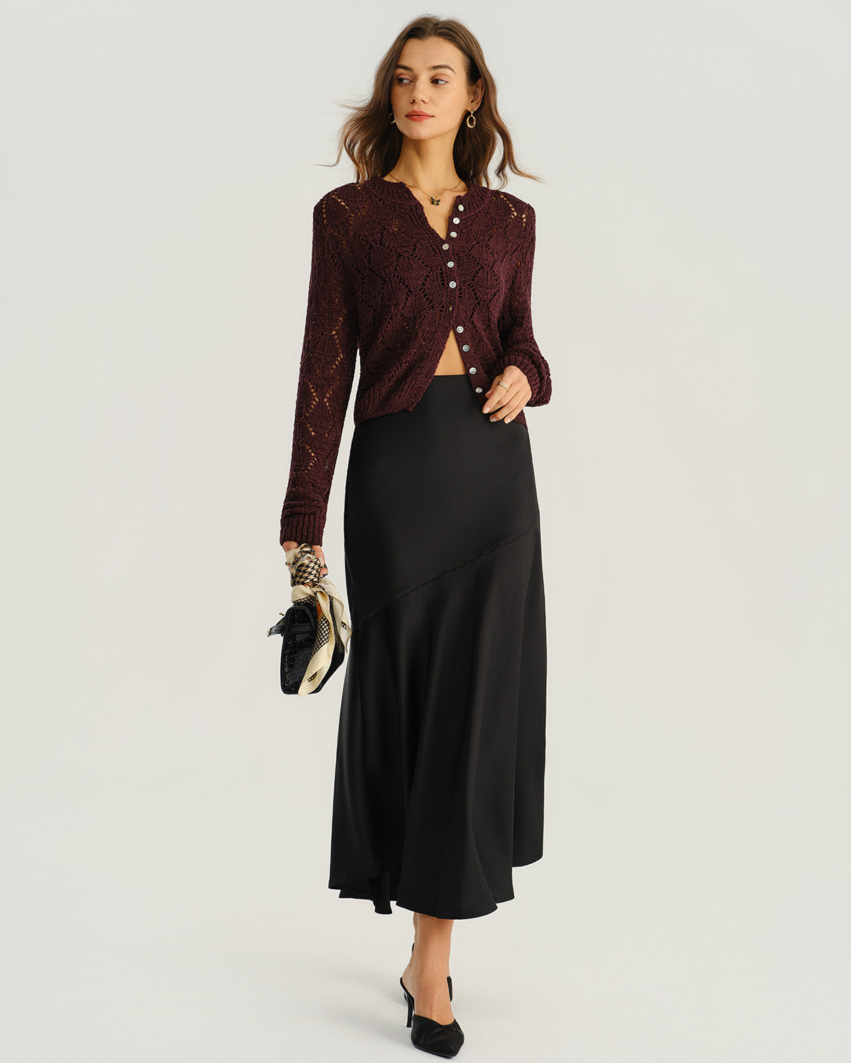 Women's Woolen Polyester Cardigan Tops - RIHOAS