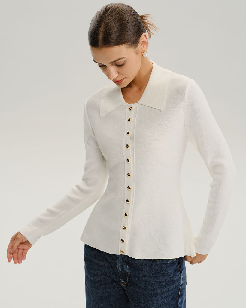 Women's Woolen Polyester Cardigan Tops - RIHOAS