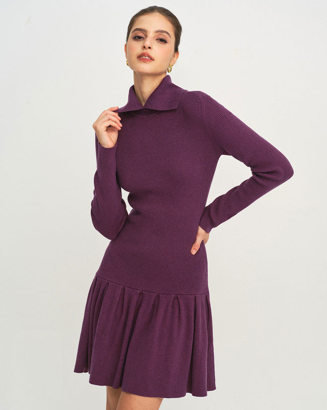 Women's Woolen Polyester Sweater Dress Dresses - RIHOAS