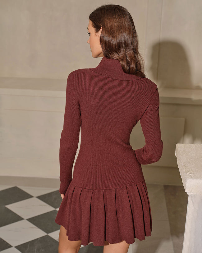 Women's Woolen Polyester Sweater Dress Dresses - RIHOAS