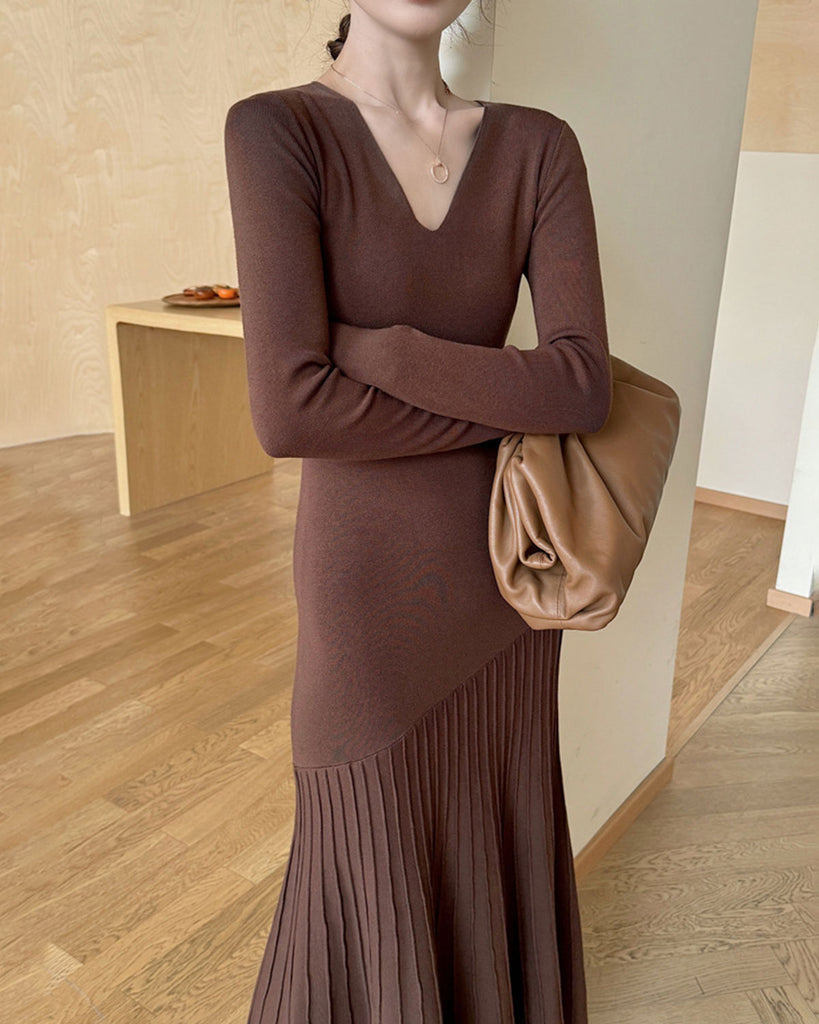 Women's Woolen Polyester Sweater Dress Dresses - RIHOAS
