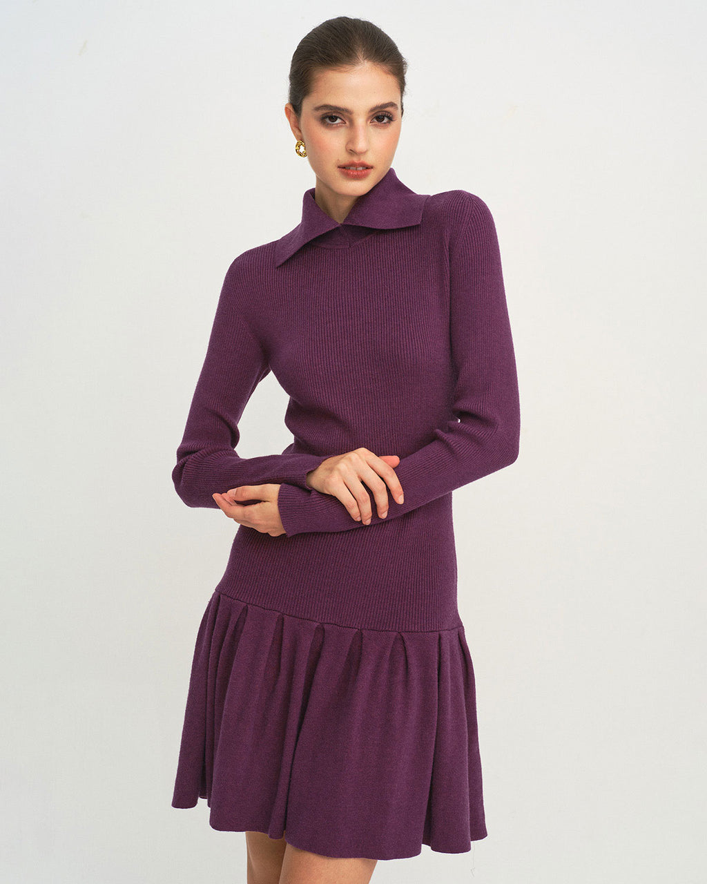 Women's Woolen Polyester Sweater Dress Dresses - RIHOAS