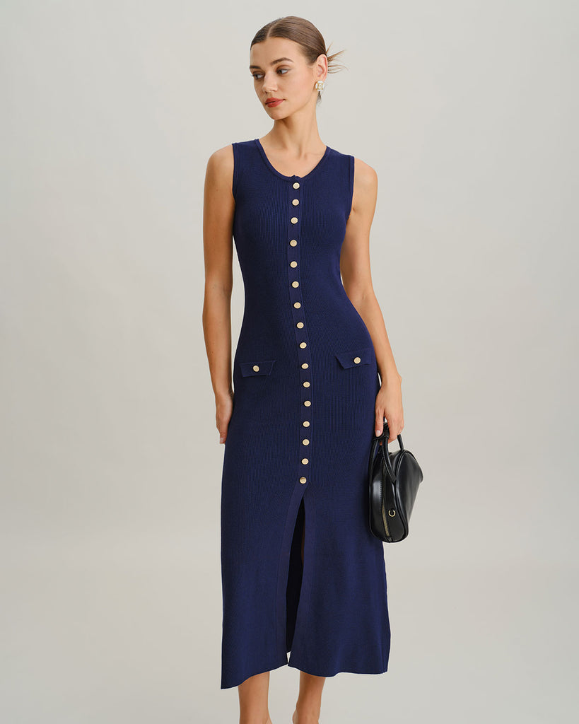 Women's Woolen Polyester Sweater Dress Dresses - RIHOAS