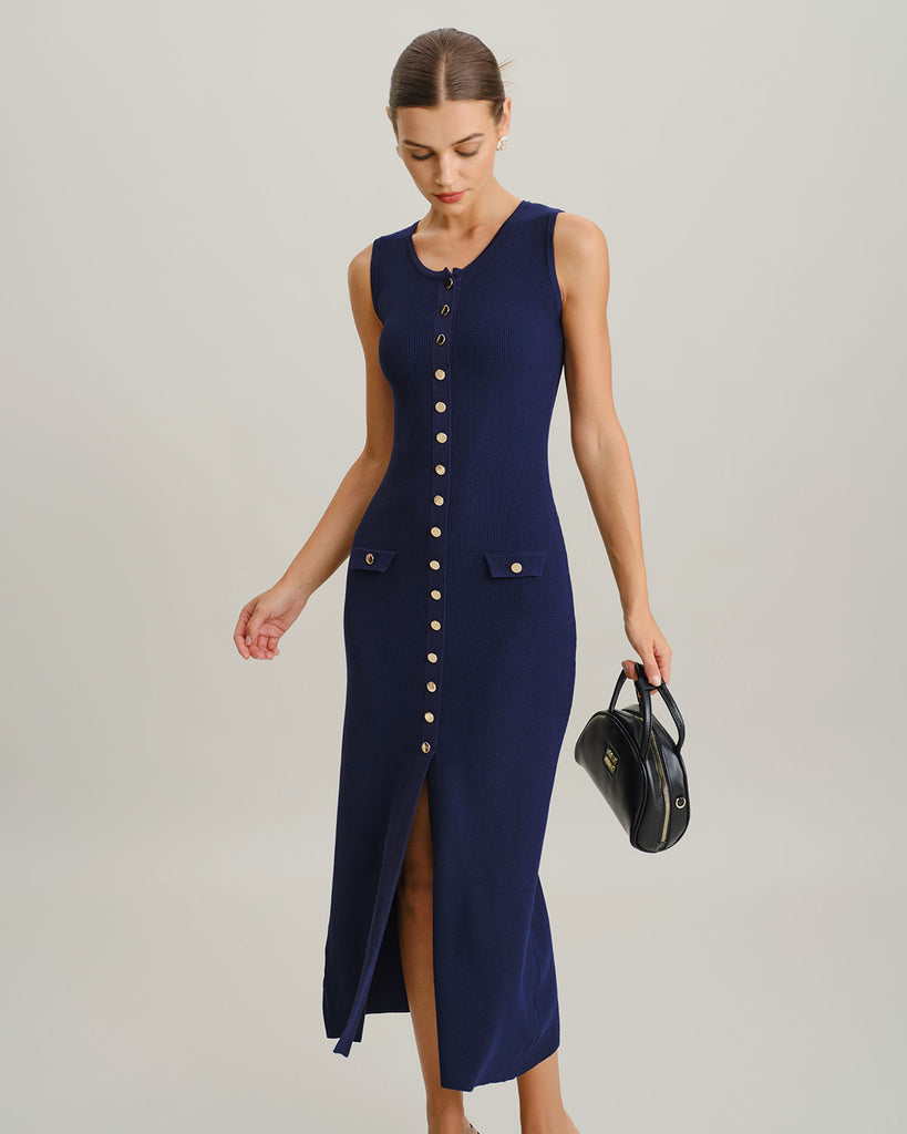 Women's Woolen Polyester Sweater Dress Dresses - RIHOAS