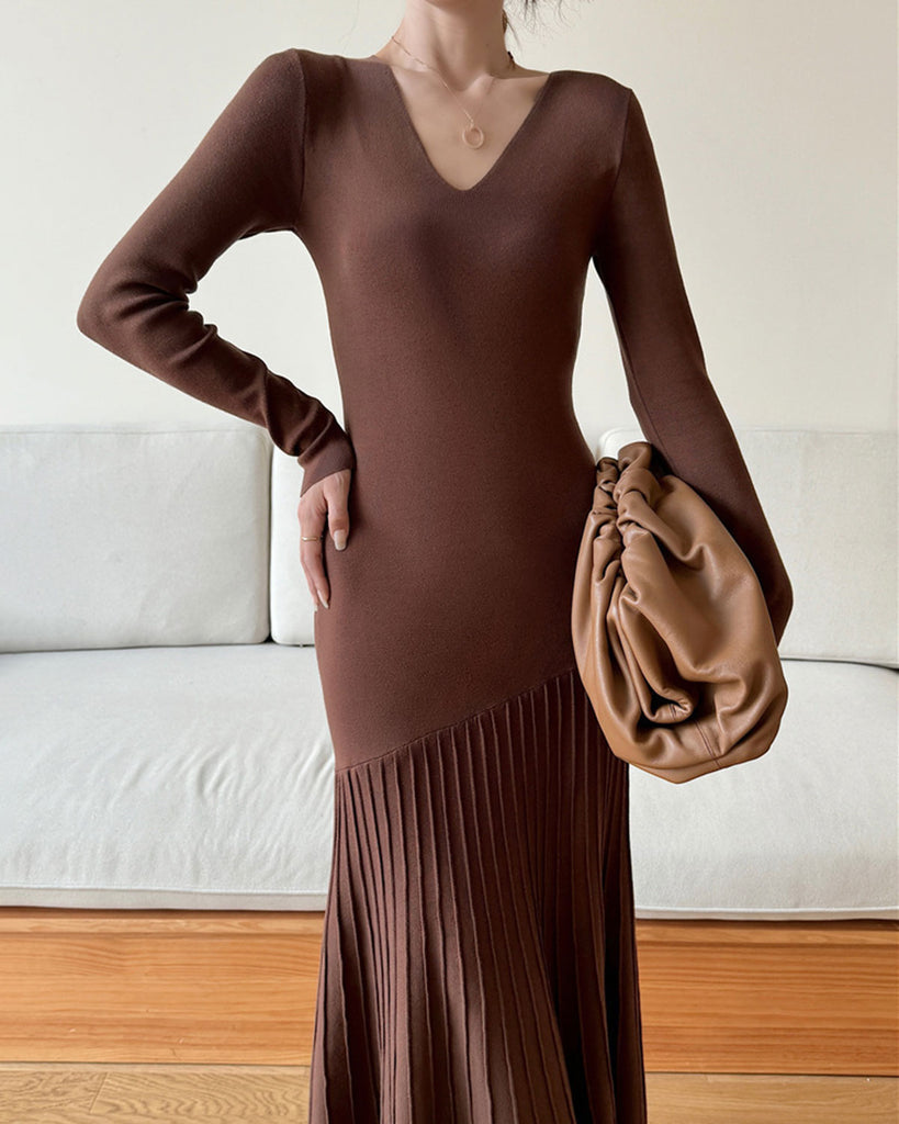 Women's Woolen Polyester Sweater Dress Dresses - RIHOAS
