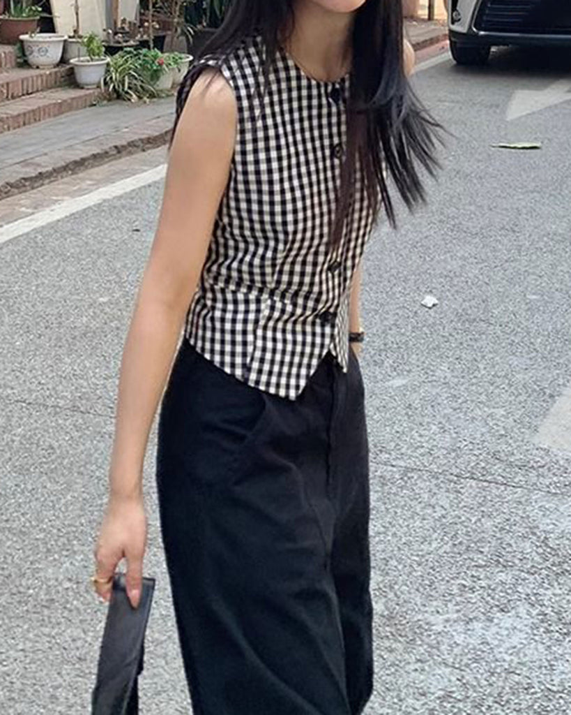 Women's Woven Acrylic Vest Tops - RIHOAS