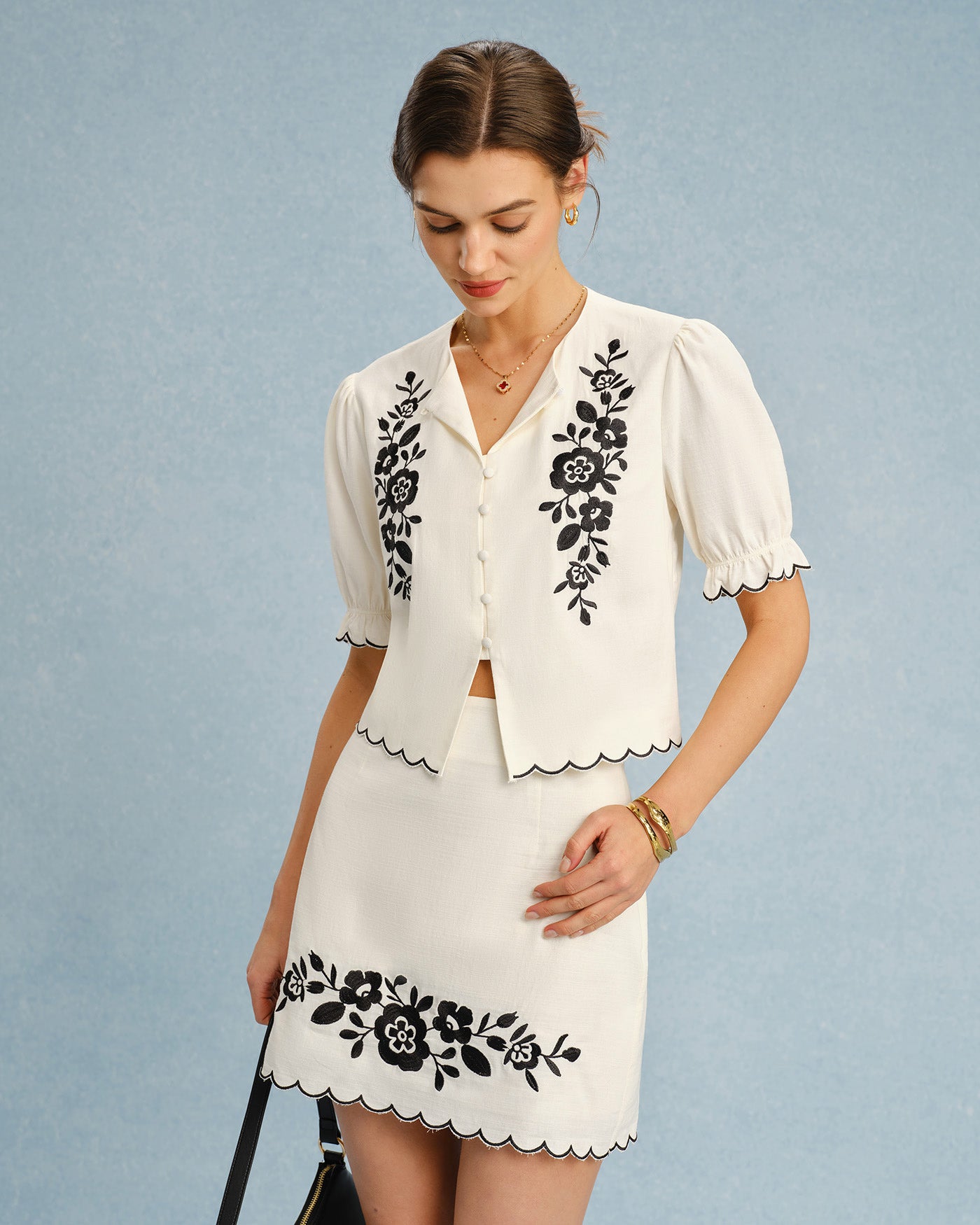 Women's Woven Cotton Blouses Beige Tops - RIHOAS