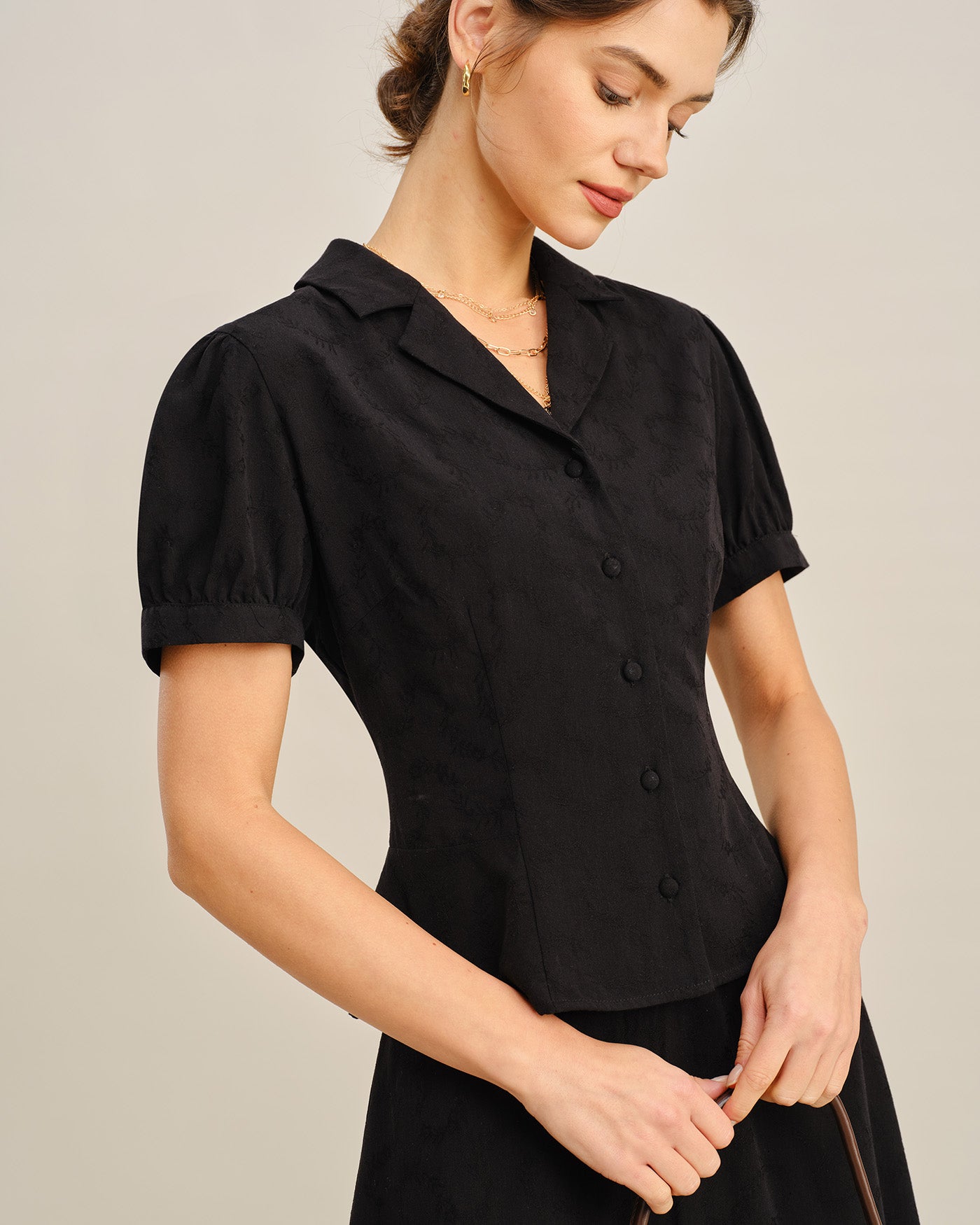 knee length dresses for ladies Isabel Top in Black