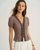 Women's Woven Cotton Blouses Tops - RIHOAS